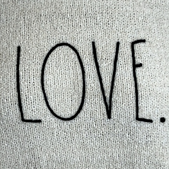 Rae Dunn Pull Over crew neck Sweater Cream w/"Love" Super Soft Poly/Nylon Blend - Picture 2 of 11